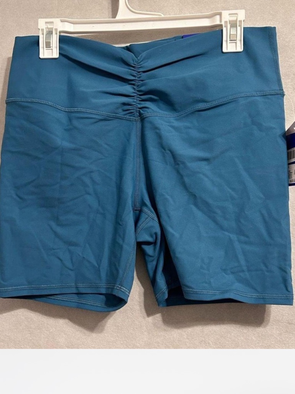 JoyLab Teal Ruched-Waist Swim Shorts